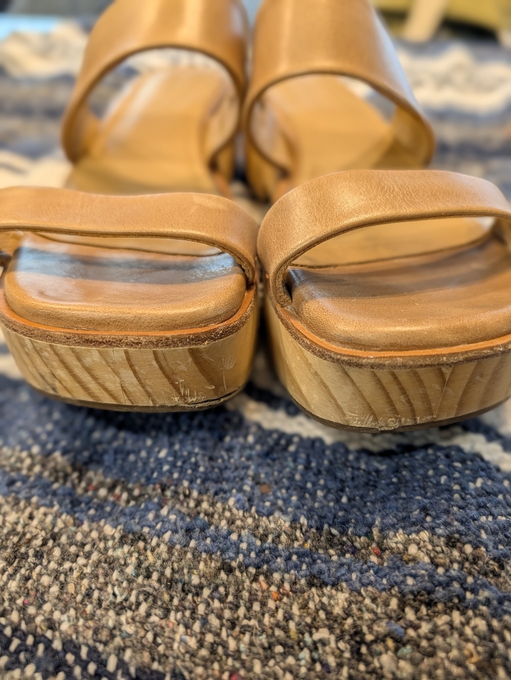 Nisolo All Day Ellie Clogs – Tan Leather Platform Sandals – Size 7.5 - Picture 9 of 11